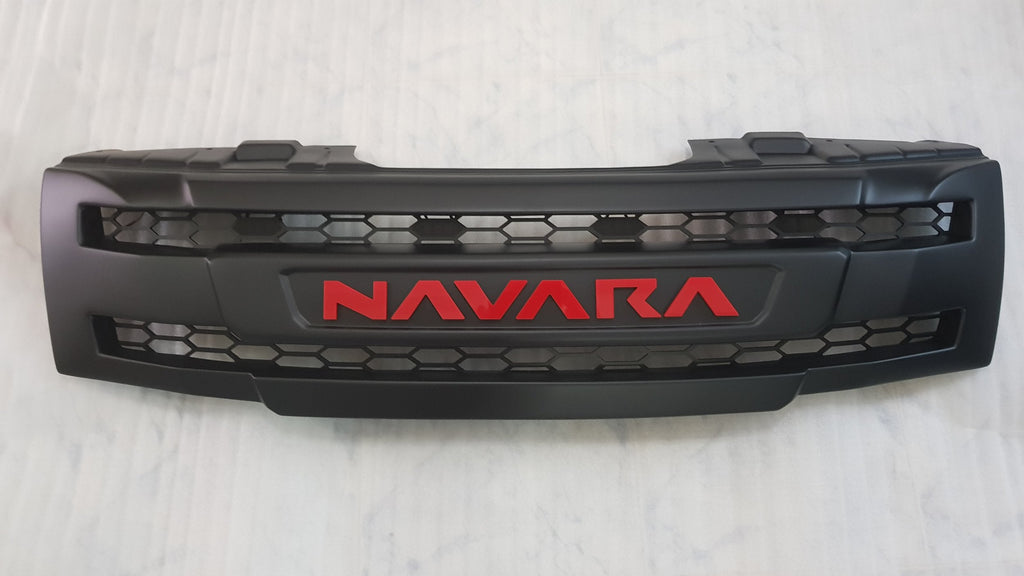 NISSAN NAVARA D40 PRE-FACELIFT FULL GRILL REPLACEMENT NAVARA LOGO / RED