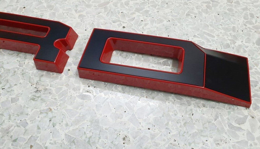 FORD RANGER 
GRILL LETTERS
   'F-O-R-D'
RED/BLACK  LETTERS