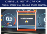 FORD RANGER NEXT GEN 2023-2025 Disable hands on steering wheel/cruise control notification