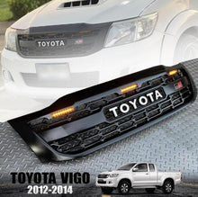 Load image into Gallery viewer, TOYOTA HILUX  FULL GRILL 2012-2014 MK7 WHITE LOGO AMBER LED'S