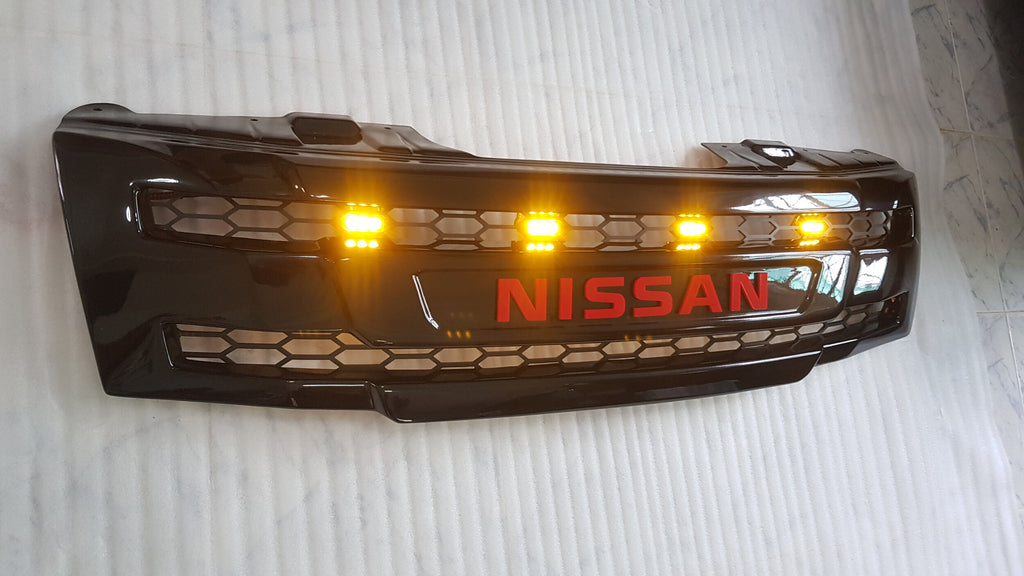 NISSAN NAVARA
D40 PRE-FACELIFT
2005-2010
FULL GRILL REPLACEMENT
RED LOGO
GLOSS BLACK VERSION! 
/PATHFINDER R51 AMBER LEDS