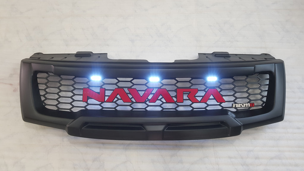 NISSAN NAVARA D40 FACELIFT COMPLETE GRILL WHITE LEDS