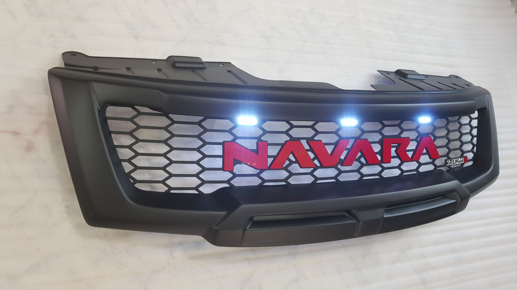 NISSAN NAVARA D40 FACELIFT COMPLETE GRILL WHITE LEDS