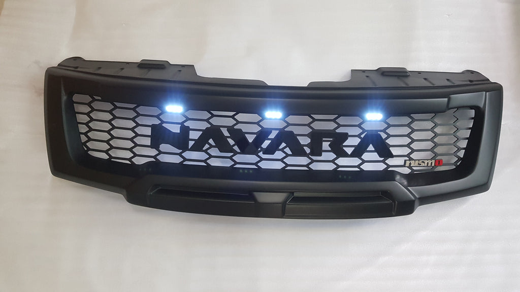 NISSAN NAVARA D40 FACELIFT COMPLETE GRILL BLACK LOGO