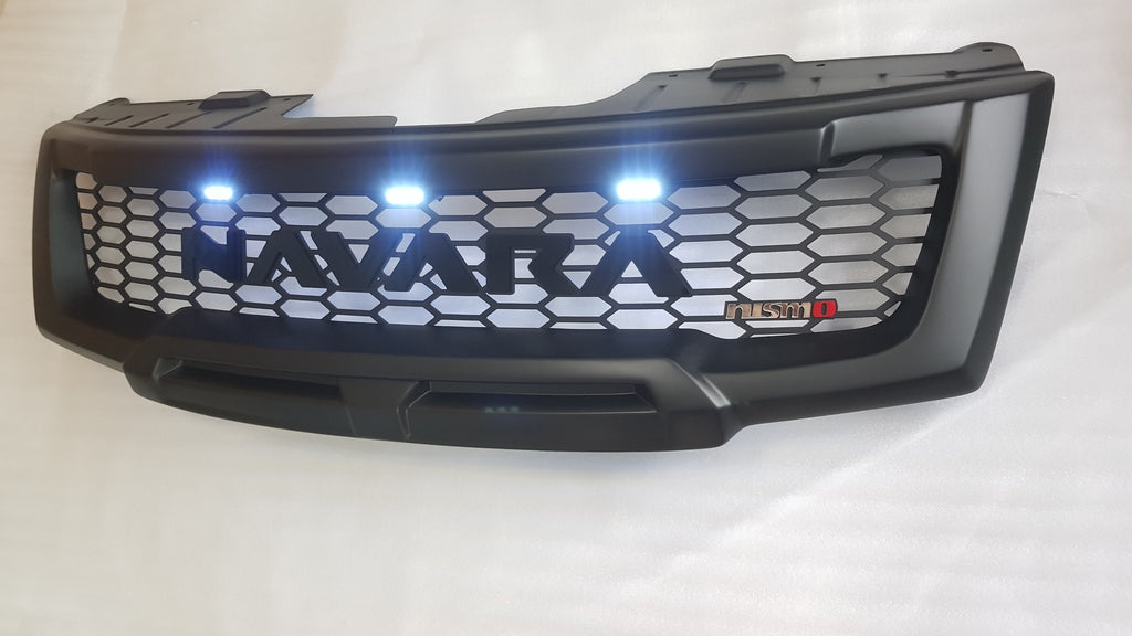 NISSAN NAVARA D40 FACELIFT COMPLETE GRILL BLACK LOGO