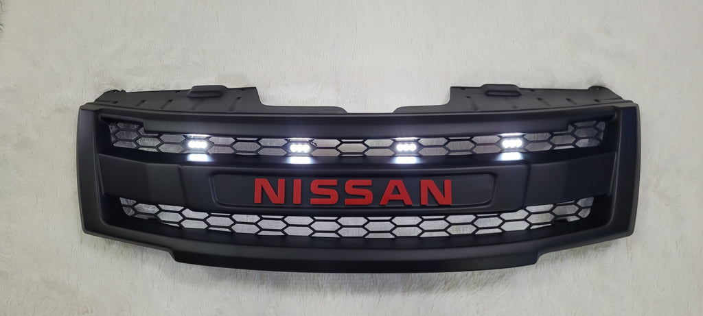 NISSAN NAVARA D40 FACELIFT COMPLETE V2 GRILL RED NISSAN LOGO