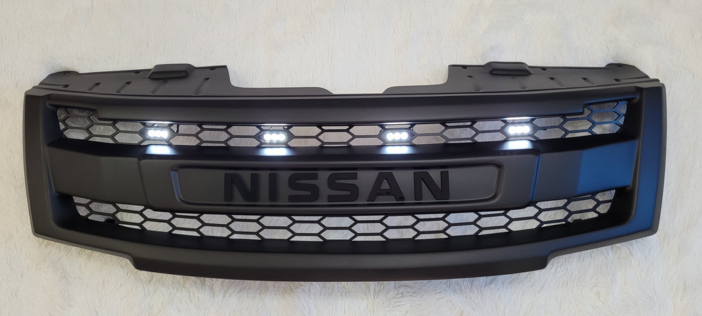 NISSAN NAVARA D40 PATHFINDER/ FACELIFT COMPLETE V2 GRILL BLACK LOGO 2010-2015