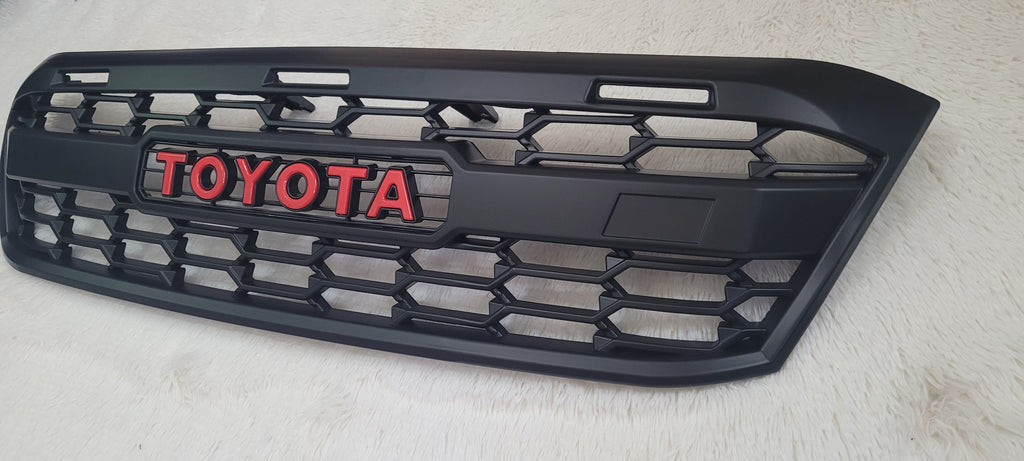 TOYOTA HILUX  FULL GRILL 2005-2012  MK7 RED LOGO AMBER LED'S