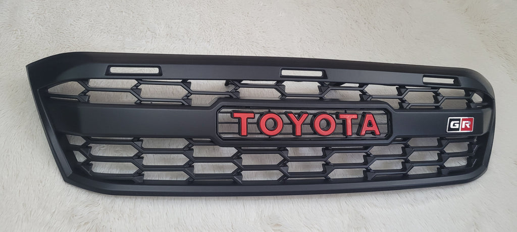 TOYOTA HILUX  FULL GRILL 2005-2012  MK7 RED LOGO AMBER LED'S