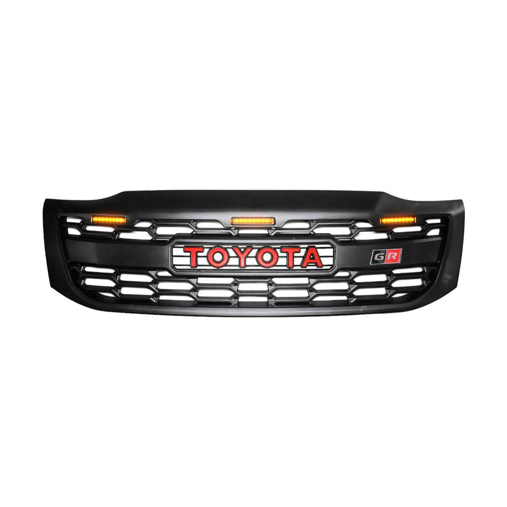 TOYOTA HILUX  FULL GRILL 2012-2014 MK7 RED LOGO AMBER LED'S