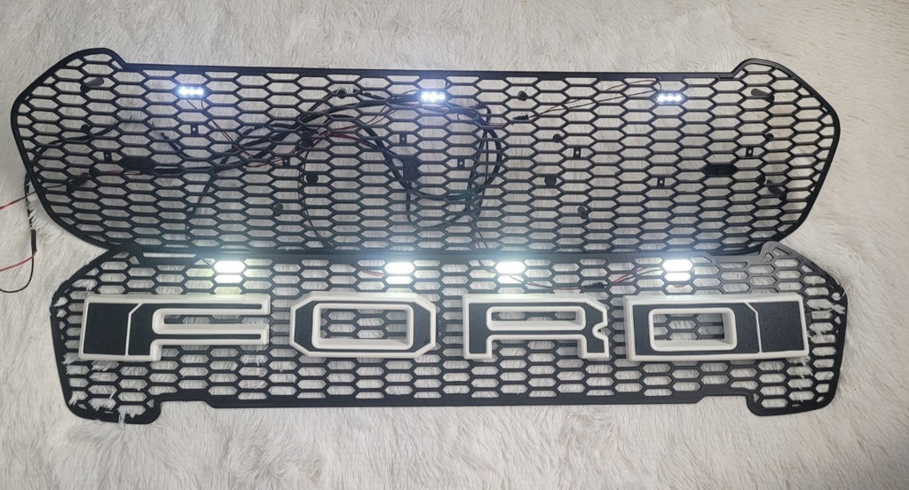 To Clear Ford Ranger 2020-2023 XLT Grill with white leds + mesh for 2015-2020 To Clear!