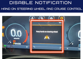 FORD RANGER NEXT GEN 2023-2025 Disable hands on steering wheel/cruise control notification
