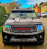 NISSAN NAVARA D40 FACELIFT COMPLETE GRILL RED LOGO/AMBER LEDS