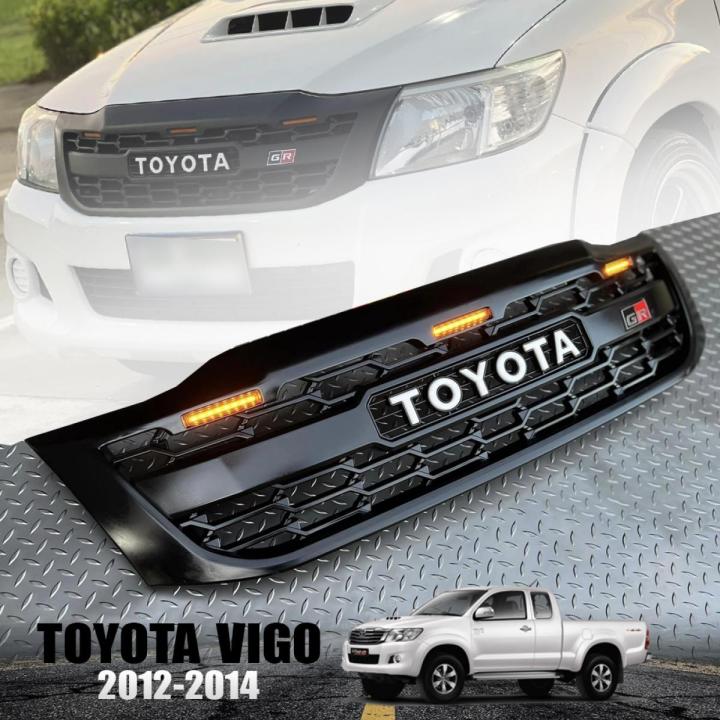 TOYOTA HILUX  FULL GRILL 2012-2014 MK7 SILVER LOGO AMBER LED'S