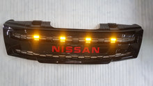 Load image into Gallery viewer, NISSAN NAVARA
D40 PRE-FACELIFT
2005-2010
FULL GRILL REPLACEMENT
RED LOGO
GLOSS BLACK VERSION! 
/PATHFINDER R51 AMBER LEDS